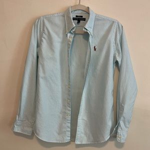 Ralph Lauren Women's Striped Knit Oxford Shirt SIZE 4